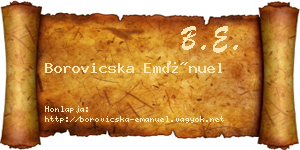 Borovicska Emánuel névjegykártya